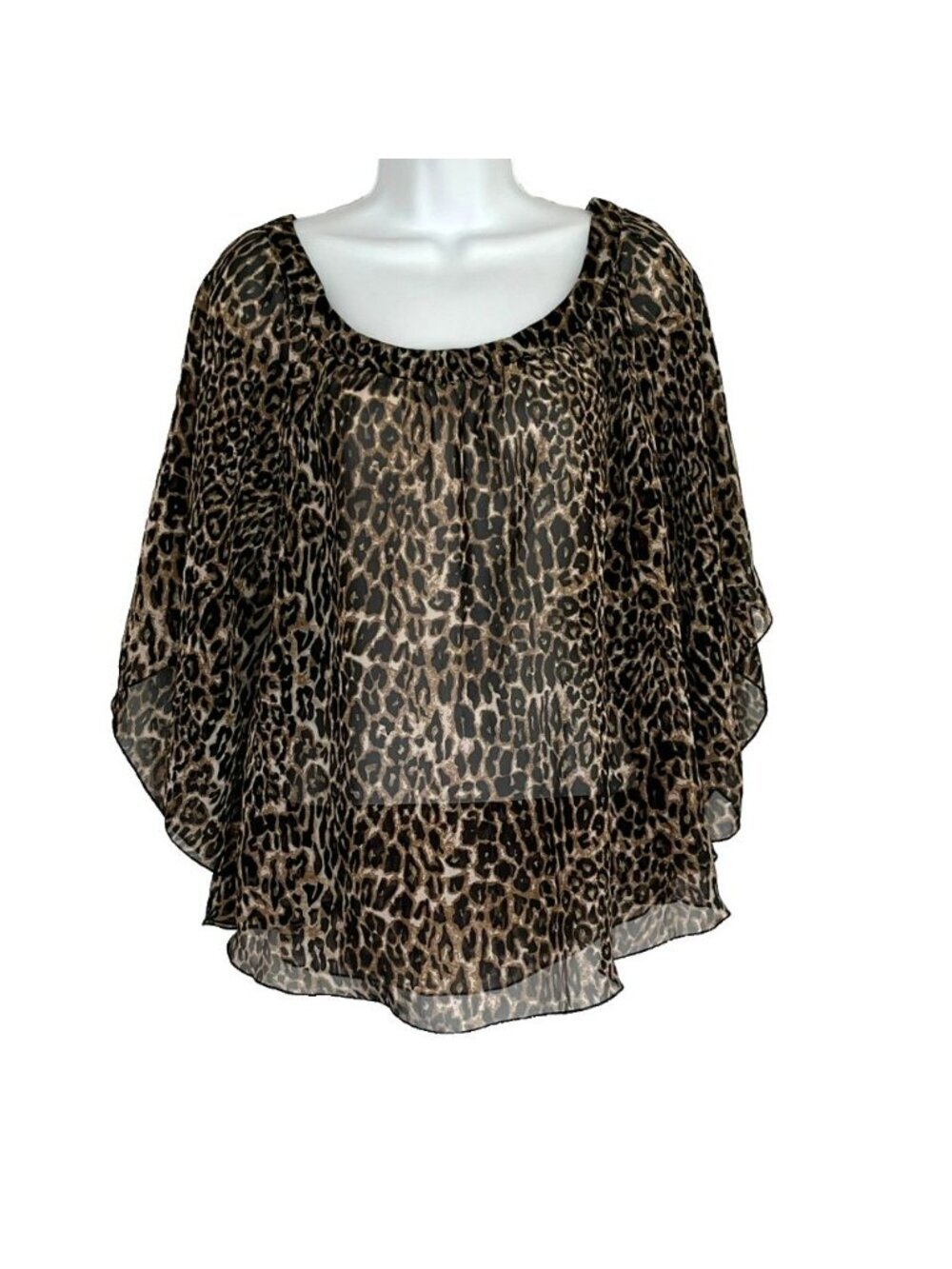 rue 21 Kimono size Medium Animal Print Flowy Sheer Artsy Mob Wife Festival Boho